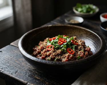 Ázsiai tatár beefsteak | Pikáns marha előétel