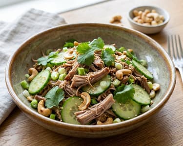 Pulled Pork Salad with Fresh Cucumber