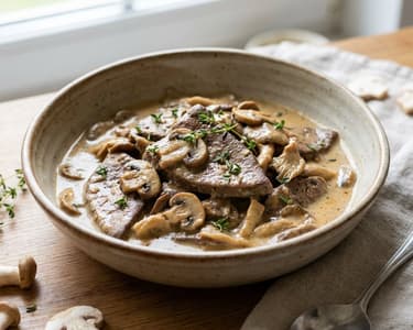 Pork Liver with Mushrooms | Creamy and Hearty Dish
