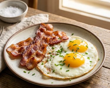 Fried Egg with Bacon | Quick Breakfast Classic