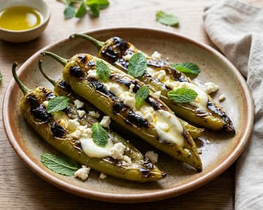 Grilled Stuffed Kapia Peppers with Cheese