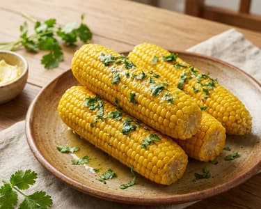 Boiled Corn with Coriander Butter | Juicy Summer Treat