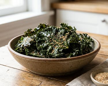 Crispy Kale Chips with Sesame Seeds