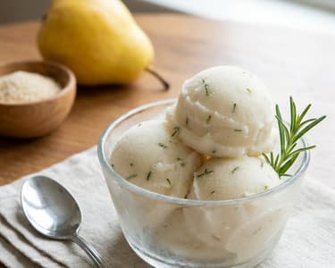 Rosemary Pear Sorbet with Vodka