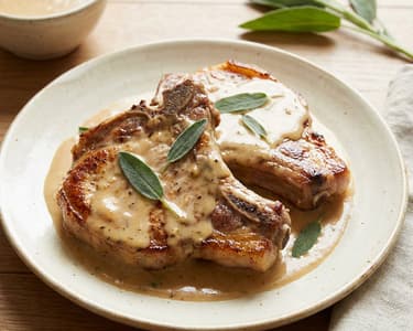 Norman Pork Chops with Cider and Sage