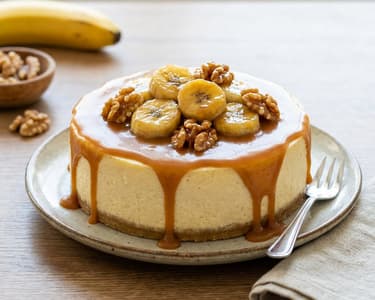 Banános cheesecake sós karamellel