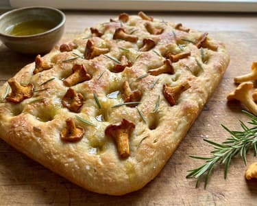 Chanterelle and rosemary focaccia