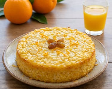 Orange Rice Cake | Citrusy and Creamy Dessert