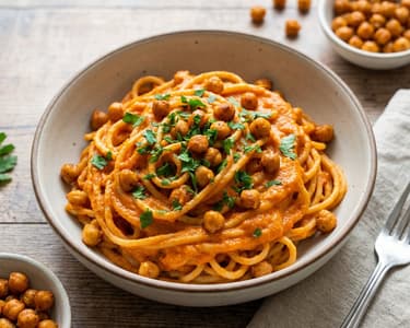 Vegan Chickpea Pasta with Creamy Pepper Sauce