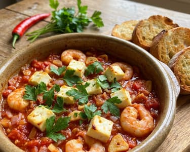 Tomato and Feta Baked Shrimp | Mediterranean Dinner