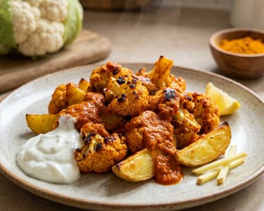 Sült Tandoori karfiol burgonyagerezdekkel