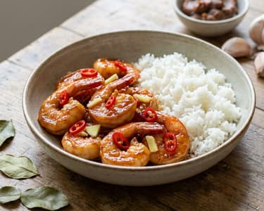 Tamarind Prawns with Jasmine Rice