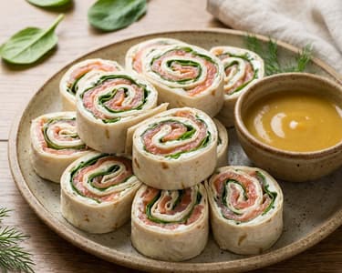 Smoked Salmon Lavash Rolls with Honey Mustard