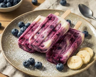 Blueberry ice cream with sour cream