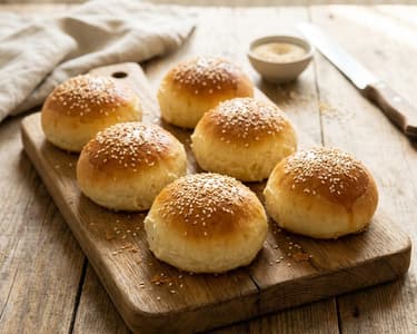Homemade Carrot Burger Buns with Sesame Seeds