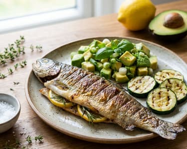 Grilled Trout with Avocado Salad