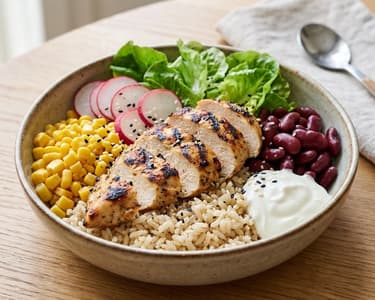 Csirkés bowl | Egészséges és színes fitness fogás