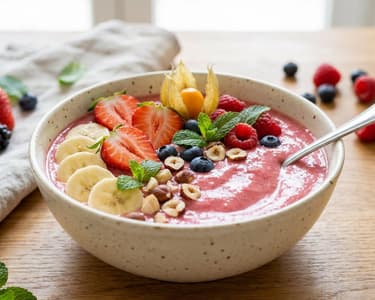 Strawberry-banana smoothie bowl | Vitamin bomb for breakfast