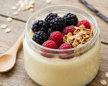 Erdei gyümölcsös puding pirított zabpehellyel