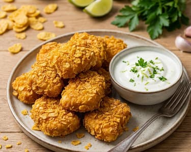 Ropogós csirke nuggets joghurtos mártogatóval