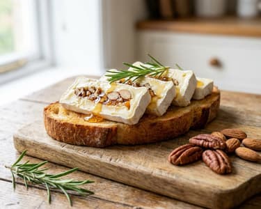 Nut-stuffed Camembert on Toast