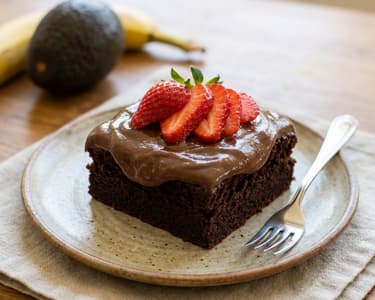 Chocolate Cake with Avocado-Banana Cream