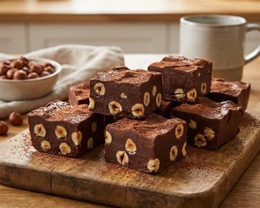 Csokoládés fudge törökmogyoróval és kókusztejjel