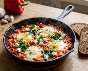 Shakshuka kecskesajttal