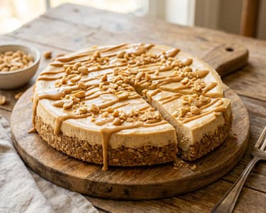 Peanut Butter Cheesecake with Oat Base