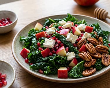 Kale Salad with Pecans and Goat Cheese