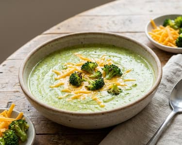 Broccoli Cream Soup with Cheddar Cheese