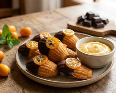 Madeleine with kumquat cream