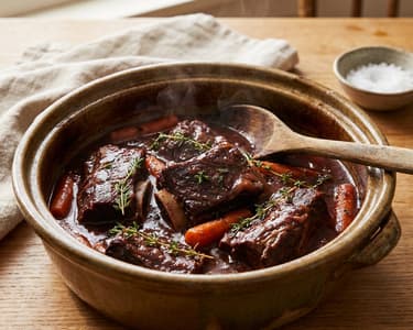 Beef Short Ribs Braised in Red Wine