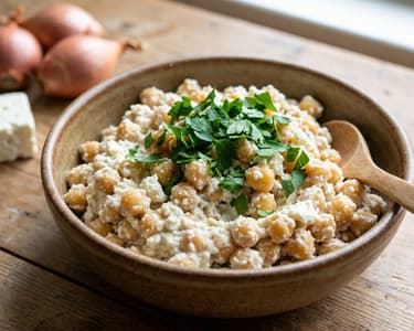 Quick Chickpea Salad with Ricotta and Feta