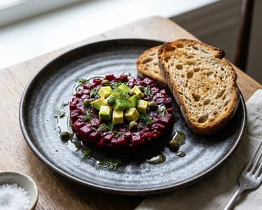 Beetroot Tartare | Vegan delicacy with avocado