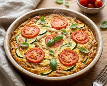 Cukkinis tésztás frittata