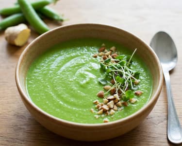 Fresh Spring Pea Soup with Ginger