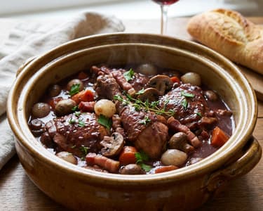 Vörösboros kakas (Coq au vin)