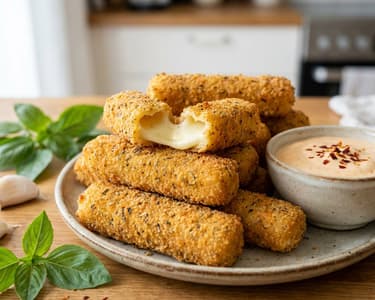 Mozzarellarudak füstölt paprikás mártogatóssal
