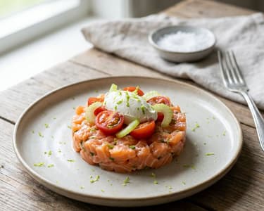 Refreshing Salmon Tartare with Cream Cheese and Lime