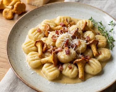 Homemade Gnocchi with Chanterelle Mushrooms and Pecorino