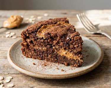Chocolate-Oatmeal Cake with Peanut Butter