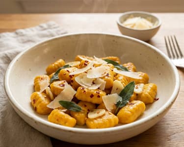 Sütőtökös gnocchi chilivel és zsályával