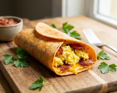 Tortilla Wrap szalonnával és tojással