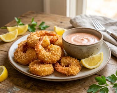 Panko morzsás garnéla koktélszósszal