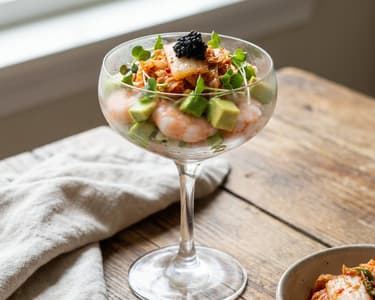 Kimchi-s garnélarák koktél avokádóval
