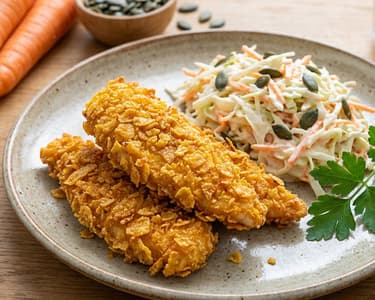 Sült csirkefalatok coleslaw salátával
