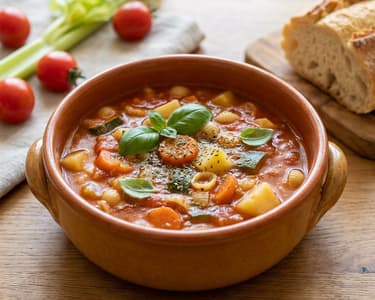 Minestrone leves tésztával