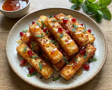 Baked halloumi fries | Crispy snack