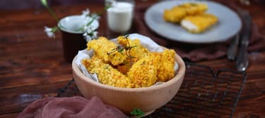 Gluténmentes, kukoricapelyhes rántotthús narancsosmártással